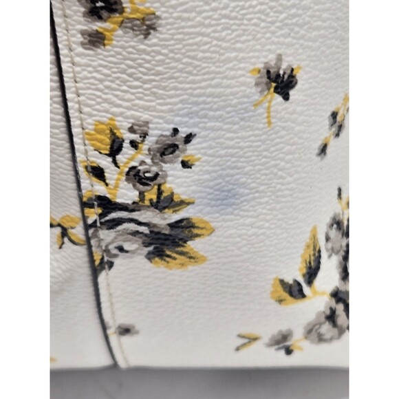 Coach Taylor Black and Yellow Floral Print Zip Top Tote/Shoulder Bag 1 Flaw - Picture 13 of 13